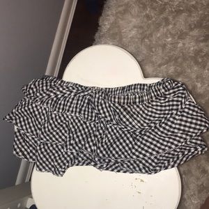 Plaid flowy tube top